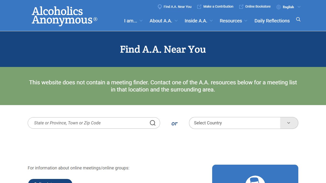 Find A.A. Near You | Alcoholics Anonymous