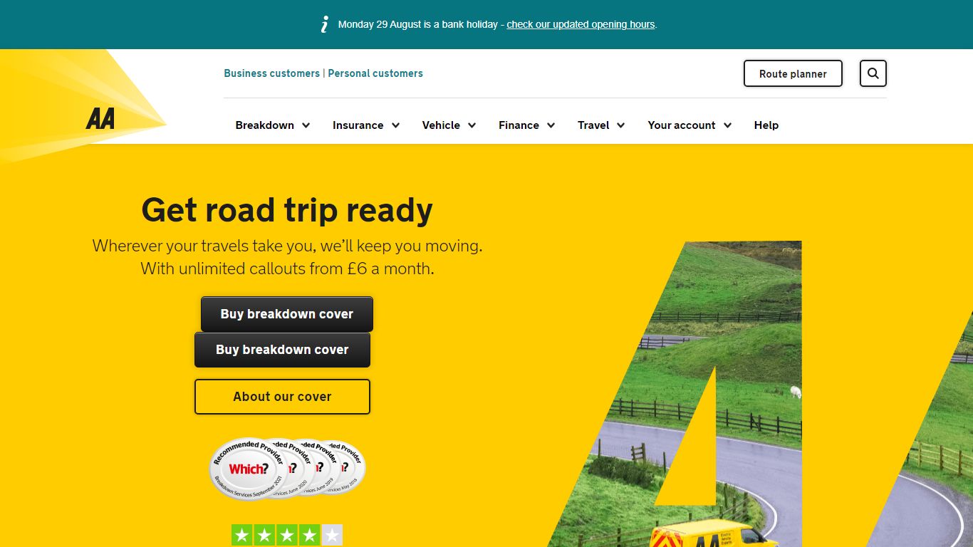 Breakdown Cover, Insurance, Route Planner | The AA